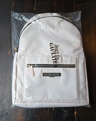 JEAN PAUL GAULTIER BACKPACK White Cream Colored Bag New Fragrance Perfume Promo - Image 1 of 3