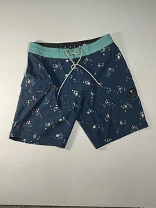 Bañador corto Vissla para hombre talla 30, gris/verde/azul surf playa - Imagen 1 de 5