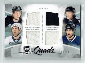 10-11 UD The Cup Quads  Lecavalier--Stamkos--St. Louis--Gagne  /10  Jerseys