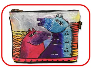Bolsa cosmética Laurel Burch arco iris ~ #8072 lona laminada 10""x2""x7"" ~ - Imagen 1 de 2