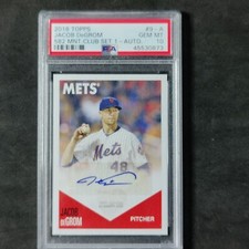 2018 Topps 582 Montgomery Club Set 1 Jacob DeGrom #9A  Auto PSA 10 Pop 2 