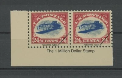 EE. UU. ERROR "THE INVERTED JENNY" PAR AVIÓN FACSÍMIL REIMPRESIÓN FAUX m5405 Foto 1 de 2