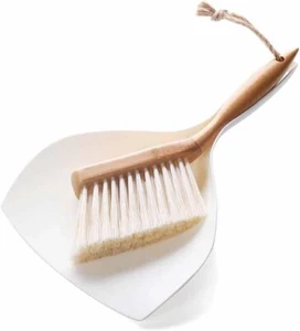 Dustpan & Brush Set: Small Bamboo-Handle Dustpan & Mini Brush for Easy Cleaning - Picture 1 of 7