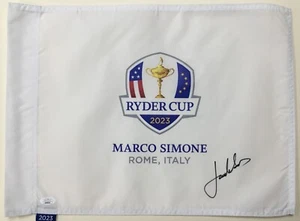 Jordan Spieth 2023 Ryder Cup Rome Italy Signed Pin Flag- JSA #AV66395 - Picture 1 of 4