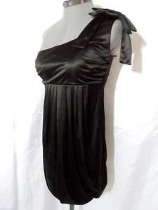 RUBY ROX Little Black Dress Jr. Small Formal Bow One shoulder Pleated Winter - Bild 1 von 6