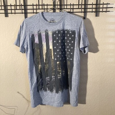 Camiseta Ocean Current Personalizada Originals Para Hombre M Gris Bandera de EE. UU. Camiseta Gráfica Ciudad. Foto 1 de 4