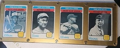 X 4 批量 The All Time #471 Ty Cobb #477 Cy Young #473 Hank Aaron #472 Lou Gehrig  — 第 1/4 张图片