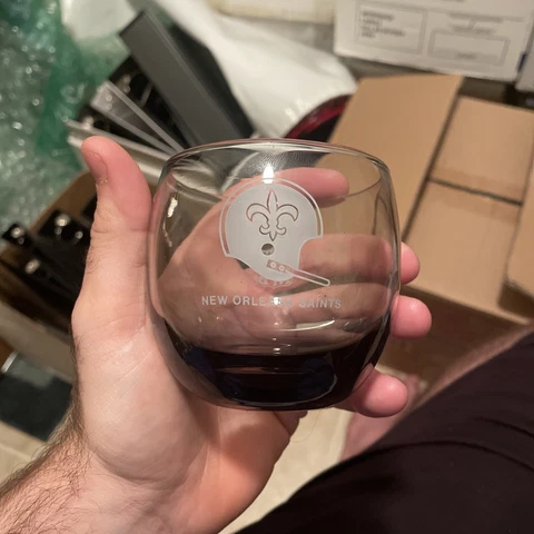 Vintage NFL NEW ORLEANS SAINTS Glass 1960's Smokey Grey Cover