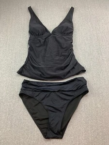 Classic Silky Matched Set Bikini Tankini 2 pc Swimsuit Womens M Tummy Control - Picture 1 of 17