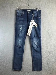 Blue Cult Jeans Boys 18 Dark Stone Wash Distressed Stretch Denim Pants NEW NWT - Picture 1 of 10
