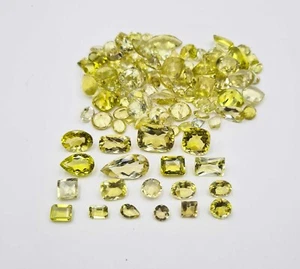 Piedras preciosas sueltas corte forma mezcla cuarzo limón natural 40-50 piezas 6-12*16 mm 100 CT - Imagen 1 de 5