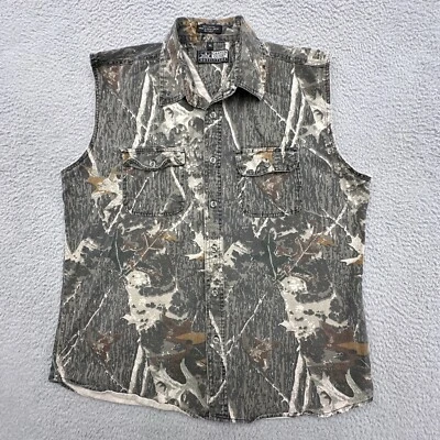 Canyon Guide Outfitters Mens XL Camouflage Hunting Sleeveless Button Shirt - Image 1 of 4