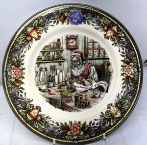 4 pcs set Christmas Dinner Plates Santa Workshop Royal Stafford England New 11" - Picture 1 of 6