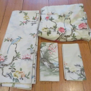 Vtg Wondercale Springmaid Ivory Floral Bird Full/Double 4pc Sheet Set Non Iron - Picture 1 of 21