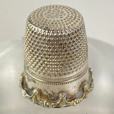 Vintage Ornate Solid Sterling Silver Thimble 2cm 4g - Image 1 of 4