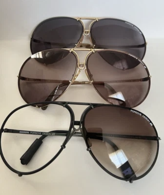 ¡3 gafas de sol vintage de diseño Carrera Porsche de los 80 con y 2 fundas! Falta 1 lente Foto 1 de 4