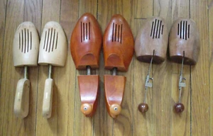 Vintage Wooden Shoe Trees Lot of 3 Pair Different Sizes One Brand is Dasco Wood - Picture 1 of 7
