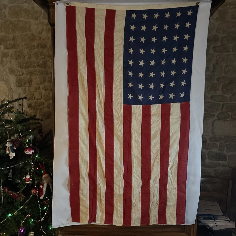 WW2 US ARMY DRAPEAU AMERICAIN USA 3X5 FLAG 48 ETOILES - Photo 1/4