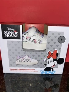 NEW! Disney Minnie Mouse Sneakers / White W Pink &Purple Laces /Toddler Size 8 - Picture 1 of 4