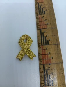 CZ Yellow Ribbon Vintage Lapel Pin 925 - Picture 1 of 4