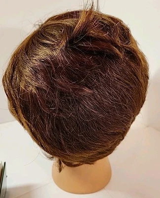 NEW Stylish Short Layered Pixie Wig 100% Virgin Human Hair Glueless #4 Brown - Image 1 of 4