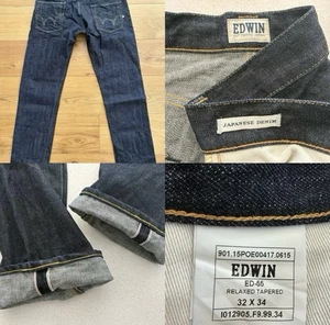 EDWIN - ED-55 RELAXED RED SELVEDGE JEANS 14oz - 32W 34L (34x31.5) JAPANESE DENIM - Picture 1 of 9