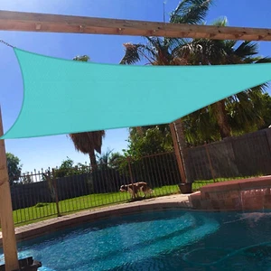 Sun Shade Sail Rectangle Turquoise Garden Patio Pool Awning Fabric Canopy Cover - Picture 1 of 12