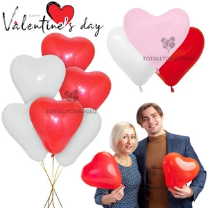 Globos en forma de corazón feliz día de San Valentín látex pareja amor globos funeral Reino Unido - Imagen 1 de 6