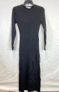 NWT Zara Womens Black Knit Ribbed Long Sleeve Crew Neck Maxi Dress Size XL - Picture 1 of 6