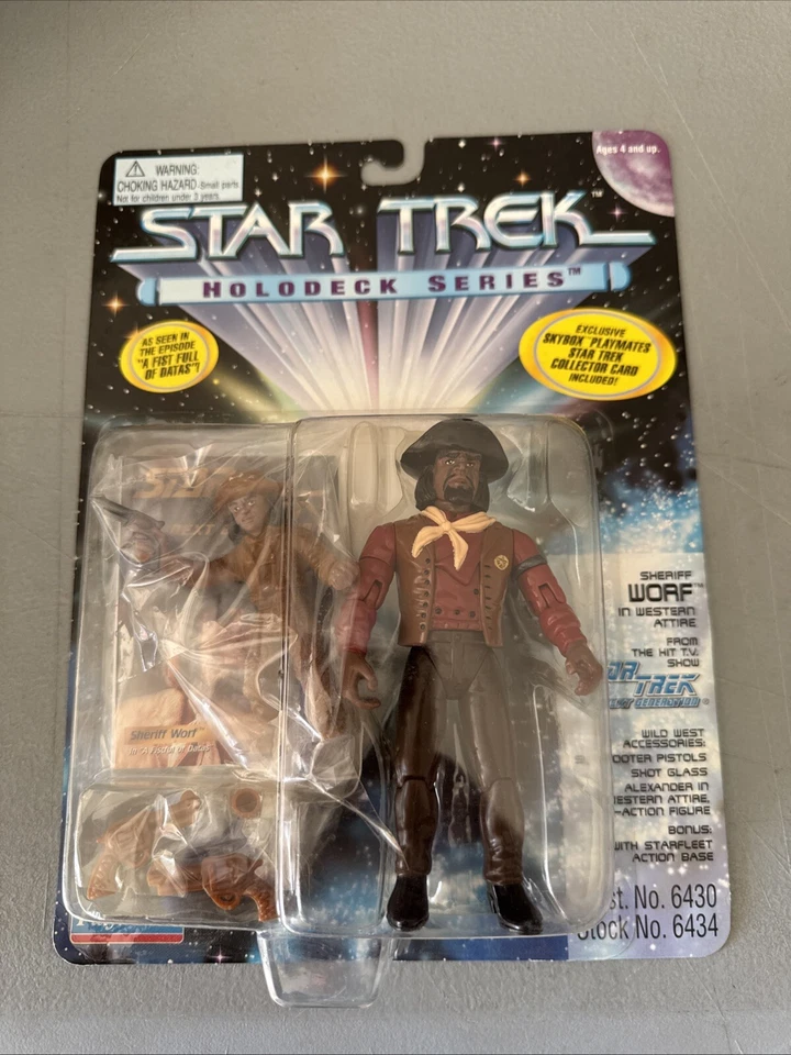 1995 Playmates STAR Trek Holodeck Series Wild West Sheriff Worf Figure NEW! - Image 1 of 1
