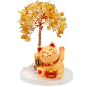 Lucky Cat Life Tree Home Office Decor Fortune Good Luck Balance Harmony w5403 - Picture 1 of 5