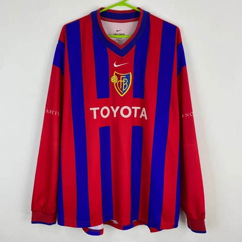 FC Basel 2001-2002 Vintage Home Football Shirt Long Sleeve Soccer Jersey size XL Cover