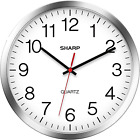 Wall Clock – Silver/Chrome, Silent Non Ticking 10 Inch Quality Quartz Battery Op