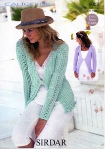 ~ Sirdar Knitting Pattern For Lady's Lacy Single-Button Frilled Hem Cardigan ~ - Picture 1 of 1