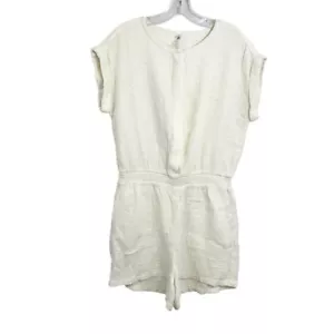Lou & Grey Cream Multicolor Speckled Gauze Romper Pockets Lagenlook Size Small - Picture 1 of 7