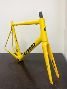 Cervelo R3 58cm Carbon Fiber Rim Brake Road Bike Frame Set Fork, Visma Yellow - Picture 1 of 17
