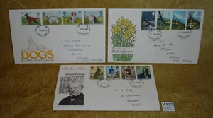 3x 1979 POST OFFICE FIRST DAY COVERS - ROWLAND HILL BRITISH FLOWERS DOGS HTF 70s - Picture 1 of 7