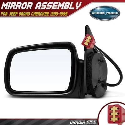 Espejo retrovisor negro conductor con ajuste de vidrio eléctrico para Jeep Grand Cherokee ZJ 1993-1995 Foto 1 de 4