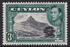 Ceylan KGVI 1938-49 3c noir bleu profond-vert P13,5 SG387b comme neuf MH