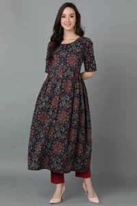 Indian  Women Kurta Kurti with Paint Dupatta Indian Ethnic Kurta  Tops kurti - Picture 1 of 5