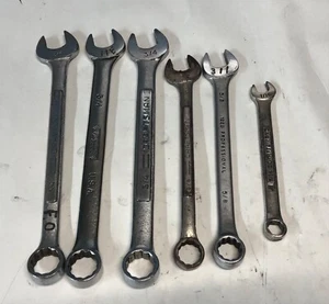 Mixed Set 6 Pc Combination Wrenches, SAE, All Made in USA, 3/4, 5/8, 7/16 - Picture 1 of 8