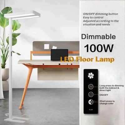 76'' Tall 100W Dimmable Eye-Care Full-Spectrum Standing Floor Lamp 3000K-5000K - Image 1 of 4