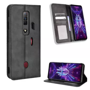 For ZTE nubia Red Magic 8 7 7S 6R 6 Pro 5S 5G Leather Holder Wallet Stand Case - Picture 1 of 23