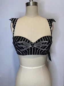 Hot topic Disney Nightmare Before Christmas Jack Pinstripe Swim Top M Cosplay - Picture 1 of 5