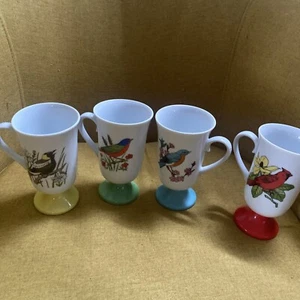Vintage MCM 1960s Set of 4 Fred Roberts Footed Bird Mugs, Coffee Tea Cups, Japan - Picture 1 of 13