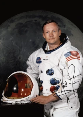 Repro-Autogramm - Apollo 11 - Neil Armstrong - XXL A4 Abzug - Mondlandung - NASA - Bild 1 von 3