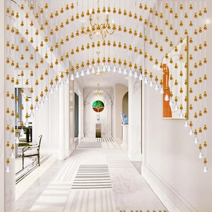 40 Strings Elegant Arched Curtain Glass Beaded Hanging String Valance Home Decor - Picture 1 of 30