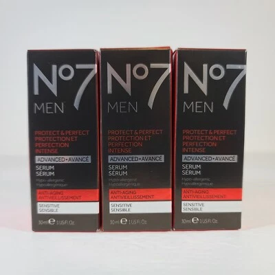3x No7 Hombre Protect & Perfect Intenso Avanzado Suero Antienvejecimiento Sensible 1oz Foto 1 de 4