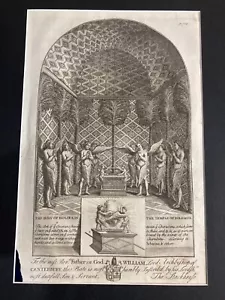 Antique 1800s Metal Etching Temple Of Solomon Jerusalem Ark of the Covenant - Picture 1 of 11