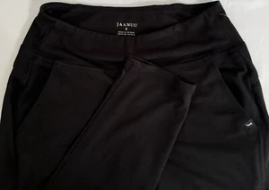 Jaanuu Pantaloni da Yoga Scrub Donna S Nero 4 Tasche Pannello a Coste Pull On - Foto 1 di 6